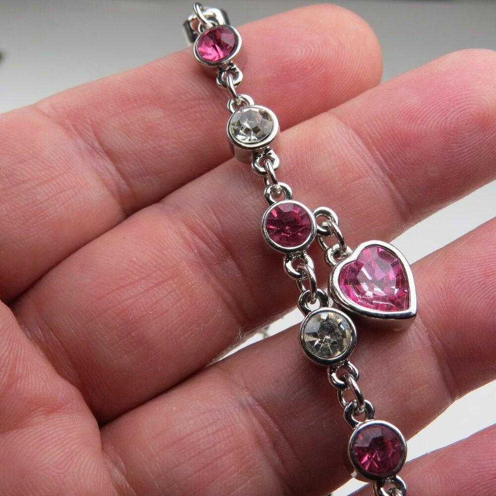 14k Plated Lab Created Ruby & White Bracelet